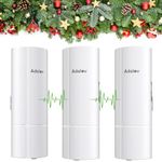 3PCS WiFi Bridges Kit,Point to 2 Point Gigabit Wireless Bridges Outdoor for Network Expansion, 5.8G Long Range High Speed WiFi to Ethernet CPE with 1000Mbps LAN Port, 16dBi 3Km (3 Pack)