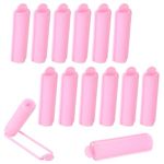 Oruola 14pcs Foam Hair Rollers,Hair Rollers to Sleep In,Heatless Curlers for Fine Thin Hair,Sponge Rollers for Hair,Soft Hair Rollers for Hair Styling,Long Short Hair Ladies Children 0.59"(Pink)