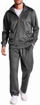 COOFANDY Men Velour Tracksuit Athletic Fit 2 Piece Jogging Suits Mens Zip Up Jacket