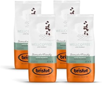 Bristot: Caffè Macinato Decerato Wellcoffee con Ridotta Acidità e Facilmente Digeribile. Con Note Di Tamarindo, Melassa, Caramello - 4 confezione da 200gr (800gr)
