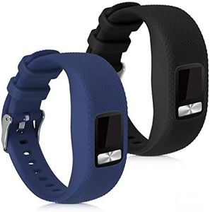 kwmobile 2x Cinturino TPU Silicone Fibbia Compatibile con Garmin Vivofit 4 Cinturino - Cinturini 16-23 cm