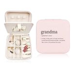 JRTW Travel Jewelry Case for Women, Gramma Travel Jewelry Organizer, Gramma Small Jewelry Box Jewelry Case for Traveling Earring Box, Pink Jewelry Boxes Travel Gifts for Grandma