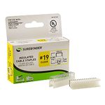 Insulated Cable Staples, Clear, for RG-6, RG-59 Network Cable, Coax, Ethernet Cable, Rope, Twine and Other Wire up to 5/16" Wide, 1/4" x 5/16", 300 Pack, No. 19 (Surebonder 14516C)