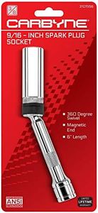 CARBYNE 9/16" Spark Plug Socket - Magnetic Swivel. 3/8" Drive, 6" Overall Length, 6-Point.