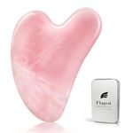 Flagest Rose Quartz Gua Sha Facial Tools, Face Guasha Stone Trigger Point Treatment on Face Massage Tool for Jawline Sculpting and Puffiness Reducing, Skin Care Heart Shape Gift