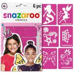 Snazaroo Re-usable Face Paint Fantasy Stencils, Pink, 6 Pcs