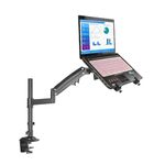 Gadget Wagon 17-35" Gas Strut LED Monitor Desk Arm with Laptop Tray 360 Degree Swivel tilt H100 Fp2