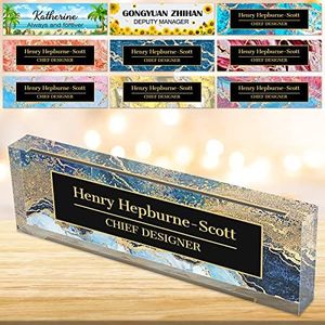 Placa con Nombre para Escritorio de Oficina, Placa con Nombre AcríLica Personalizada para Escritorio, Regalos úNicos para Amigos, Familiares, Profesores Y CompañEros de Trabajo