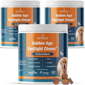 NOVEHA Eye Supplement for Dogs - Vision Support with Lutein + Vitamin C & Astaxanthin Antioxidants - Dog Vitamins for Eyes + Fish Oil for Omega 3 EPA - Made in USA - 90 Soft Chews (3 Pack)