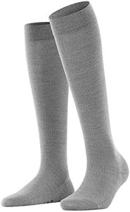 FALKE Women's Softmerino Knee-High Socks, Thick Warm Breathable, Merino Wool Cotton, Trendy Casual or Dress Stockings, Grey (Light Grey Melange 3830), 6.5-7.5, 1 Pair