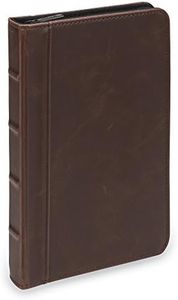 Samsill Small Vintage Portfolio/Zipper Faux Leather Portfolio, Book Style Hardback Design, Business & Interview Padfolio Organizer, Holds 5 x 8 Writing Pad, Dark Brown