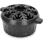 WILLOW WEAVE Cast Iron Wood Stove Steamer 2.5 Quart with Large Opening Top - Flake Grey