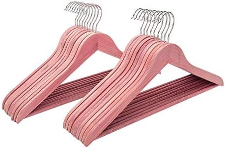 FairyHaus Natural Cedar Wooden Coat Hangers 18Pack, Smooth Finish Wood Suit Hangers - Slim Sleek & Flat Cedar Shirt Hangers with 360° Rotating Hook, Durable Cedar Clothes Hangers