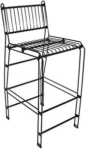 Sunnydaze 39.5-Inch H Modern Indoor/Outdoor Steel Wire Bar Stools - 240-Pound Weight Capacity - Black