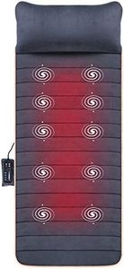 Snailax Matelas Massant Chauffant avec 10 Moteurs Vibrants - 4 Coussins Chauffants de Thérapie, Massage pour Tout Le Corp Relaxation des Maux Musculaires, Cadeau Anniversaire pour Maman/Papa