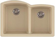 Franke ELG160OYS Ellipse Granite Undermount Double Bowl Kitchen Sink, Oyster