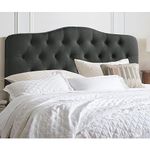 Rosevera Givanna Adjustable Heigh Headboard with Linen Upholstery and Button Tufting for Bedroom, Queen, Charcoal