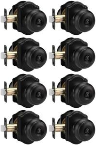 goldenwarm Black Door Knobs Interior, Classic Decorative Privacy Door Knob, Matte Black Interior Door Knobs, Indoor Privacy Door Knobs for Bedroom or Bathroom(8 Pack)