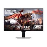 Samsung 32 Inch G8 OLED Silver G-Sync Compatible Gaming Monitor with 240 Hz Refresh Rate, 0.03 ms, AI Powered Gaming Hub- (LS32DG802SNXZA) [Canada Version]
