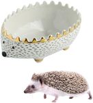 Hedgehog Bowl - Ceramic Small Animal Food Bowl Water Dish Feeder Chew Resistant Prevent Tipping for Hedgehog Hamster Sugar Glider Rat Gerbil Mice Small Animal Cage Accessories (Hedgehog Shape)