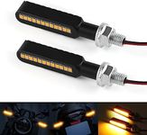 iFunyLED 2PCS Flowing LED Motorcycle Turn Signal Lights, Aluminum Alloy 12V Super Bright Motorbike Front Rear Blinkers Indicators Fit for Harley Honda KTM Kawasaki Suzuki Yamaha - Amber