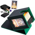 Homthy Card Deck Case with Commander Display, Card Storage Box Magic Commander Fits 100 Double Sleeved Cards Fit for MTG TCG and Sport Cards