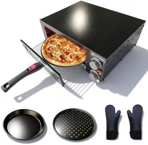 BeyGior Electric Pizza Oven Indoor,12 inch Countertop Pizza Maker with Viewing Window,Stainless Steel Commercial Pizza Oven, Removable Handle,Dual Baking Trays and Oven Mitts