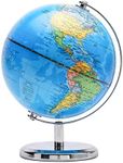 TOPGLOBE 14cm World Globe Political Map Mini globe - Educational/Geographic/Modern Desktop Decoration 14cm Diameter - Stainless Steel Arc and Base - School, Home, and Office