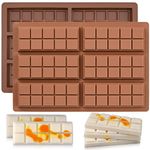 Wax Melt Molds Silicone,Rectangle Wax Melt Bar Molds Chocolate Bar Mold for Wickless Wax Melt Candles Chocolate Bakeware Molds