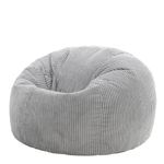 icon Kingston Large Bean Bag, Jumbo Cord Bean Bag, Dawn Grey, Bean Bag chair for Adults with Filling Included, Comfortable Lounging Chair for All Ages