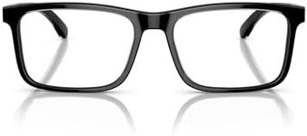 Emporio Armani Men's Ea3227 Prescription Eyewear Frames, Shiny Black/Top Crystal/Demo Lens, 54 mm