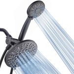 AquaDance 7" Premium High Pressure 3-Way Rainfall Combo with Stainless Steel Hose – Enjoy Luxurious 6-Setting Rain Shower Head and Hand Held Shower Separately or Together – Oil Rubbed Bronze Finish