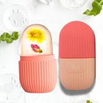 IMJ Ice Face Roller Face Massager | Skin Care Tool for Remove Puffiness| Reduce Pores| Tightening Skin|Reusable Silicone Mold Face Ice Roller Massager for Eyes, Face, Neck and Body | Pink