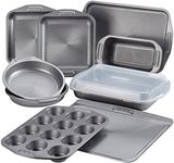 Circulon Total Nonstick Bakeware Set with Nonstick Bread Pan, Cookie Sheet, Baking Pan, Baking Sheet, Cake Pan and Muffin/Cupcake Pan - 10 Piece, Gray