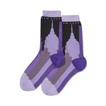 Hot Sox Women's Fun USA Travel & Cities Crew Socks-1 Pair Pack-Cool & Artistic Novelty Fashion Gifts, New York (Purple), 3.5-9 UK