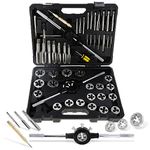 ABN Tap and Die Set Standard 1/4-20 to 1-14 NF - Large 51 Piece Bolt and Pipe SAE Tap Sets for Threading