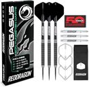 RED DRAGON Pegasus 25 Gram Professional Tungsten Steeltip Darts Set with Flights, Stems (Shafts) and Wallet