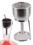 3in1 Steel Funnel with Strainer (Wine Shower + Aerator + Filter + Storage Stand) - Improves Wine & Clears Residues