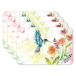 CounterArt Fanciful Flight 4 Pack Reversible Easy Care Flexible Plastic Placemat Made in The USA