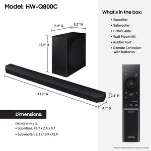 Samsung 5.1.2ch Soundbar with Wireless Dolby Audio, Q-Symphony, 8" Subwoofer