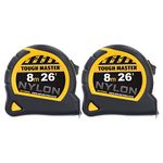 TOUGH MASTER 8M Sturdy Metric Tape Measure with Class II Accuracy Magnetised Rust-Proof Hook Metal Nylon Blade-Coating Case for Home DIY & Industrial Use (2)