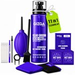 Gizga Pro Series 11-in-1 Cleaning KIT - 150ml Cleaning Spray, Air Blower, 50-Lens Tissues, Swabs & Wipes, Brushes, Key Puller, Microfiber Cloths & More for Laptop PC Keyboard Camera Smartphone Tablet