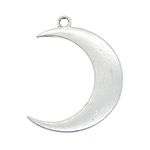 JulieWang 16pcs Antiqued Silver Moon Crescent Pendant Charm for Jewelry Making 44x31mm