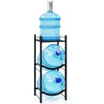 TC-HOMENY 5 Gallon Water Jug Holder, 3-Tier Water Bottle Rack for 5 Gallon Water Dispenser, Water Jug Rack Organizer, Water Jug Stand for Home Office (Black)