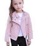 YOONIKK Girl's PU Leather Jacket pink