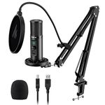 MAONO USB Recording Microphone Set, AU-PM422 192KHZ/24BITCondenser Mic with Touch Mute Button and Mic Gain Knob for Podcasting,Gaming,YouTube