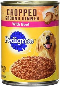 PEDIGREE CHOPPED GROUND DINNER Adult Canned Soft Wet Dog Food Variety Pack, with Chicken and with Beef, 13.2 oz. Cans (Pack of 12)