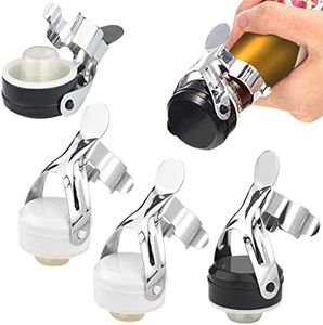 DIKEBAO 4 Pcs Tapon Cava Champagne Tapon Botella Cava Tapon Hermetico para Cava Tapa Botellas de Vino Tapones Universal para Conservar el Cava Vino Champagne, Antigoteo Mantiene el Fresco 10 Días