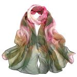 Floral Print Chiffon Scarf - Womens Fashion Scarfs Lightweight Head Scarf Sunscreen Scarves Shawls Wrap For Women