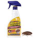 Bed Bug Killer Spray - Double Strength Cypermethrin & Tetramethrin Formula, Kills Adult Bed Bugs, Eggs and Nymphs. Suitable For Mattresses, Bed Frames, Carpets, Cracks, Crevices and Surfaces - 500ml